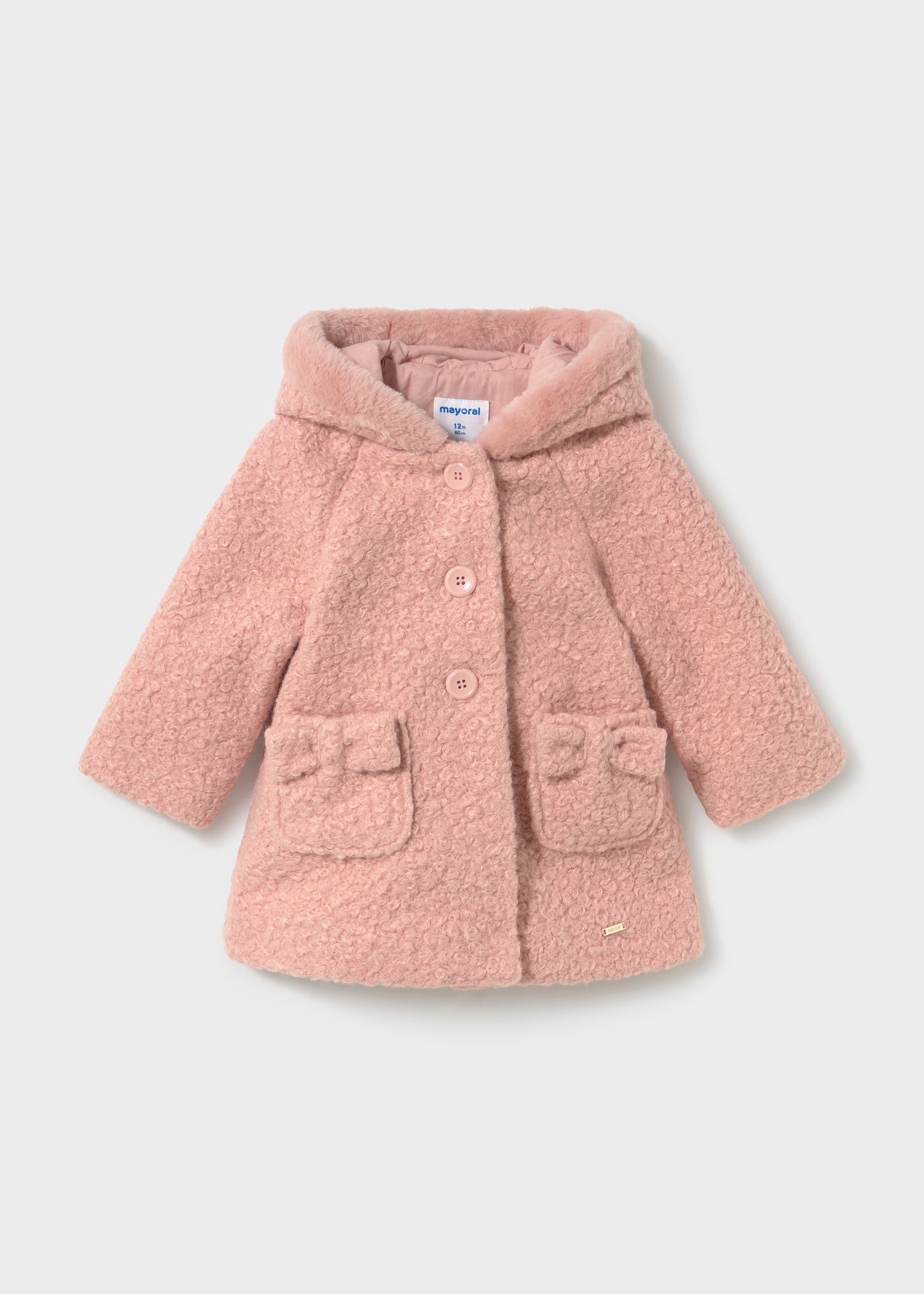 Hooded boucle coat 02436-081