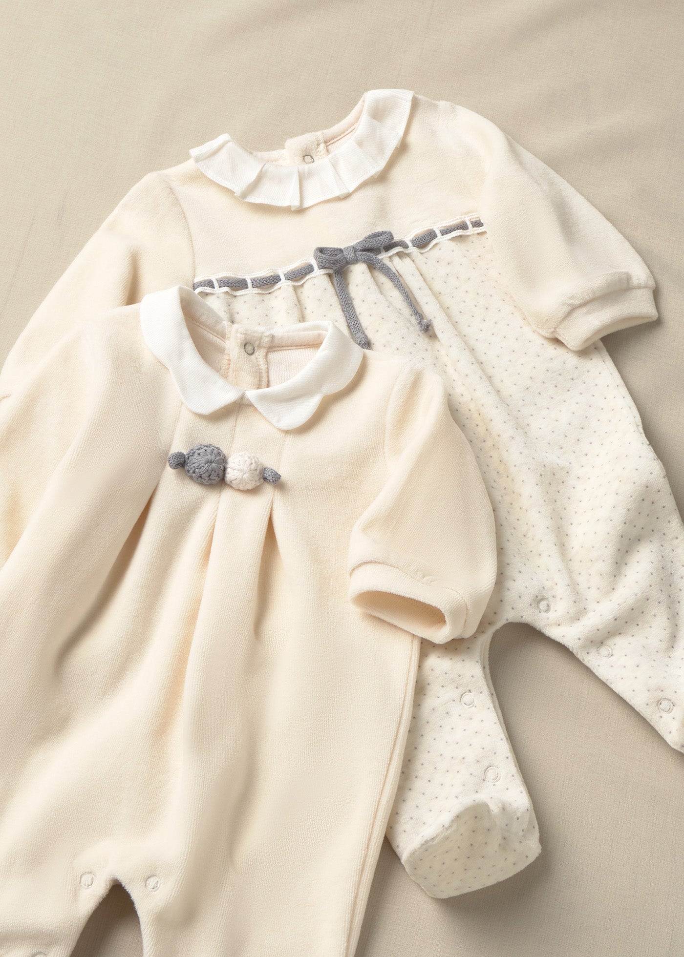 velour collar romper set 02752-078