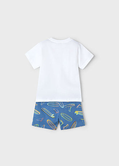 knit printed bermuda set