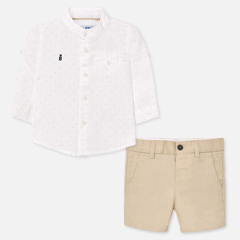 Bermuda and mao t-shirt l/s shirt set