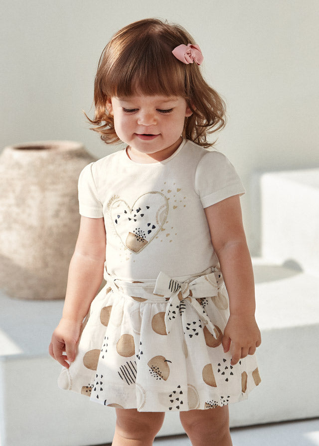 Polka dot muslin skirt set