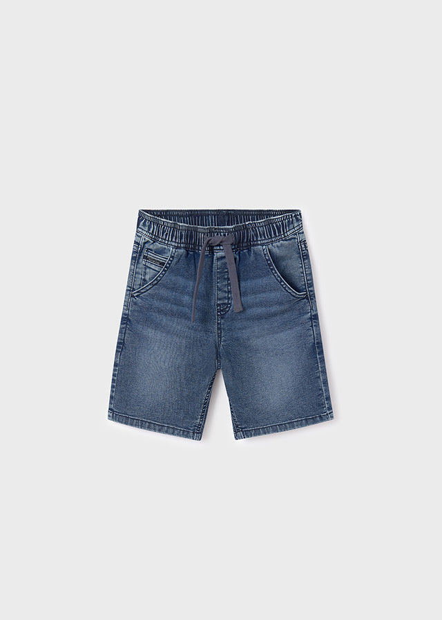 Denim jogger bermuda