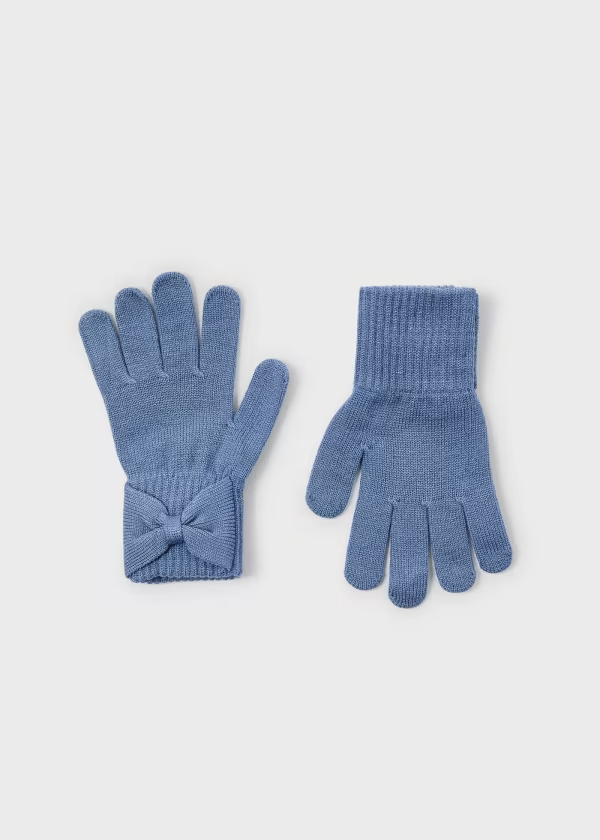 Girl bow tricot gloves